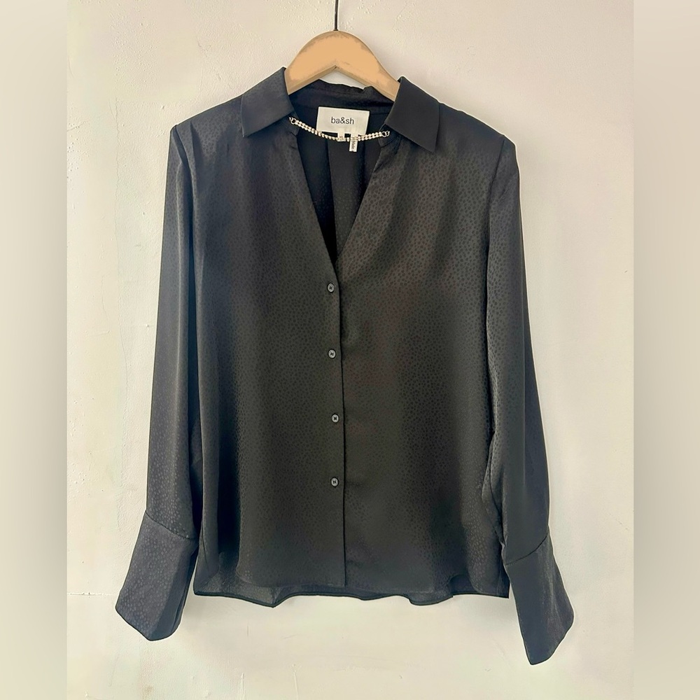 Ba&sh ITSEY Long Sleeve Top Black Size XS